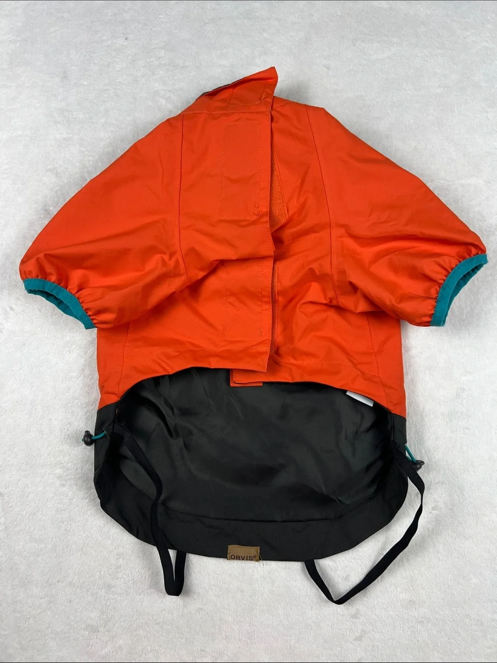 Orvis Dog Raincoat Small Sunset Orange Waterproof Rain Jacket SHELL ONLY